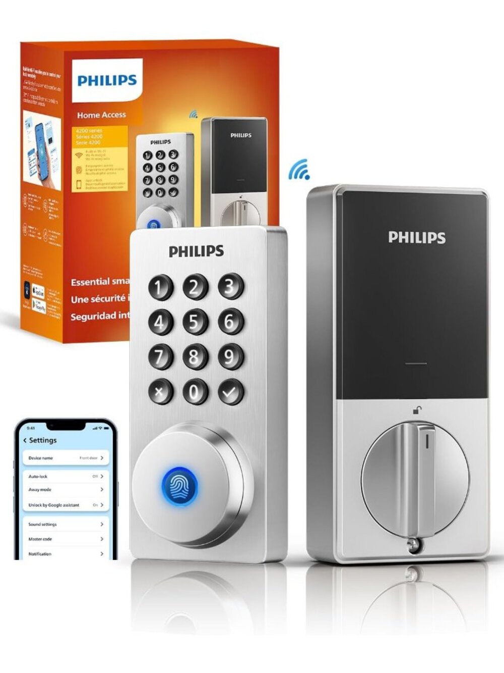 Philips Wi-Fi Smart Deadbolt Lock, Keyless Entry Door Locks for Front Door